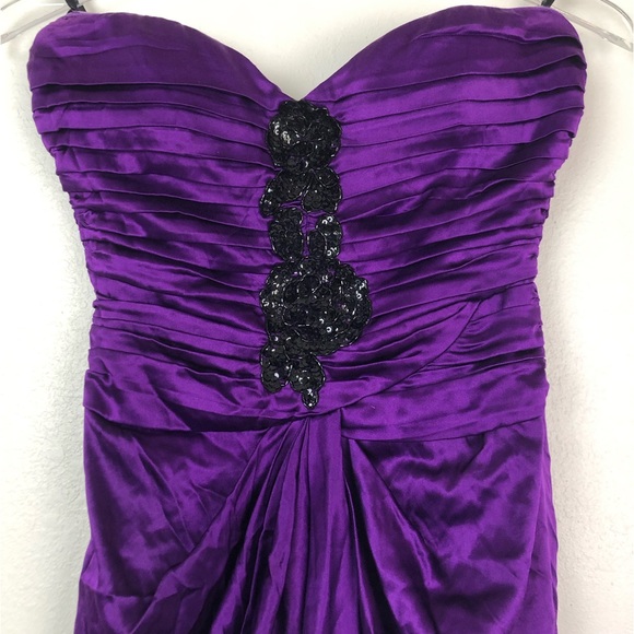 ASO Sammi Sweetheart Jersey Shore Silk Purple Dress - Picture 2 of 6
